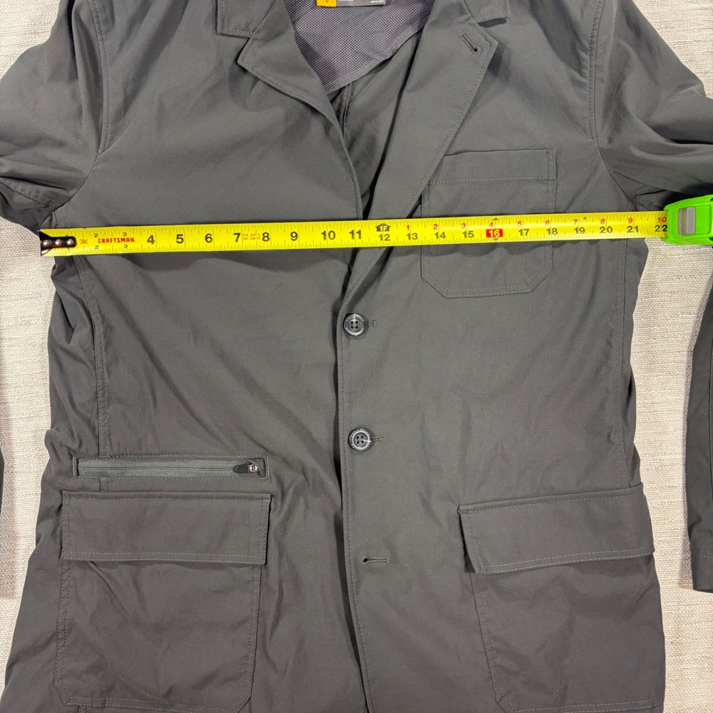 Eddie Bauer Travex Blazer Mens 44 Gray Sport Coat Jacket 3 Button Travel - Picture 3 of 10